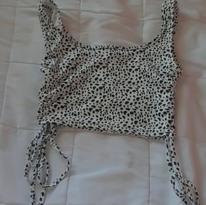 Cropped side scrunch tanktop